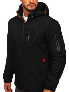 Chaqueta softshell de entretiempo para hombre negro y naranja Bolf WX088A