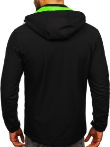 Chaqueta softshell de entretiempo para hombre negro y verde Bolf HH017