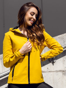 Chaqueta softshell de entretiempo para mujer color amarillo Denley KSW6007