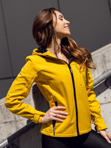 Chaqueta softshell de entretiempo para mujer color amarillo Denley KSW6007