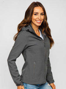 Chaqueta softshell de entretiempo para mujer gris oscuro Bolf HH018