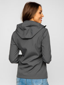 Chaqueta softshell de entretiempo para mujer gris oscuro Bolf HH018