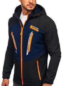 Chaqueta softshell para hombre color negro y azul oscuro Denley HH022