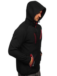 Chaqueta softshell para hombre color negro y rojo Denley HH023