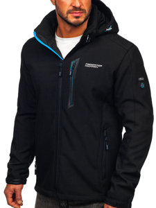 Chaqueta softshell para hombre negro y azul Bolf WX061