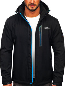 Chaqueta softshell para hombre negro y azul Bolf WX061