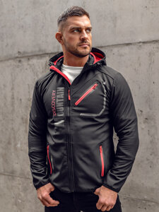 Chaqueta softshell para hombre negro y rojo Bolf HH023A