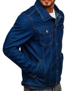 Chaqueta vaquera para hombre azul oscuro Bolf 1110