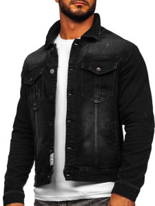 Chaqueta vaquera para hombre negro Bolf MJ514N