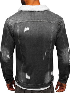 Chaqueta vaquera tipo trucker para hombre negro Bolf MJ502N