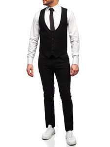 Conjunto de chaleco y pantalón para hombre color negro Denley 0014