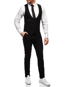 Conjunto de chaleco y pantalón para hombre color negro Denley 0014