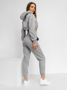 Conjunto de chándal oversize de dos piezas para mujer gris Bolf 8C68