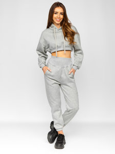 Conjunto de chándal oversize de dos piezas para mujer gris Bolf 8C68