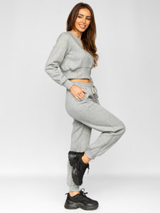 Conjunto de chándal oversize de dos piezas para mujer gris Bolf 8C78