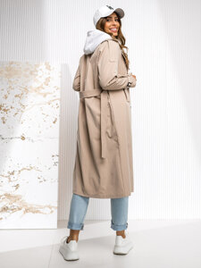 Gabardina trench abrigo largo para mujer beige Bolf 4494