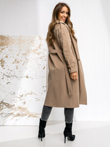 Gabardina trench abrigo largo para mujer capuchino Bolf 4494