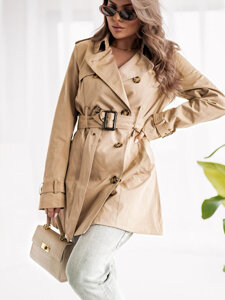 Gabardina trench abrigo para mujer beige Bolf ZM5853