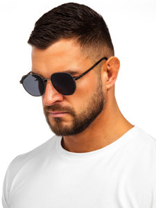 Gafas de sol de piloto negro 7010