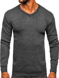 Jersey básico con escote de pico para hombre antracita Bolf S8530