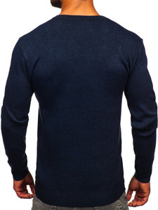 Jersey básico con escote de pico para hombre azul oscuro Bolf S8530