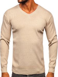 Jersey básico con escote de pico para hombre beige Bolf S8530