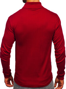 Jersey básico de cuello alto algodón para hombre burdeos Bolf 535