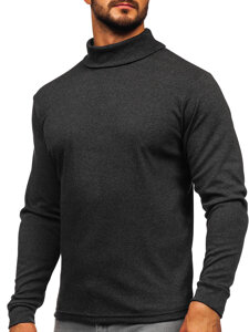 Jersey básico de cuello alto algodón para hombre grafito Bolf 535