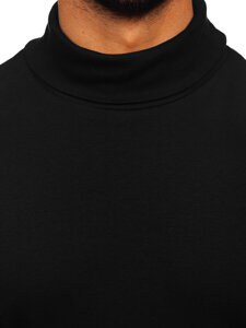 Jersey básico de cuello alto algodón para hombre negro Bolf 535