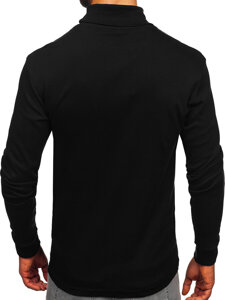 Jersey básico de cuello alto algodón para hombre negro Bolf 535