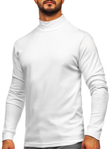 Jersey básico de cuello medio algodón para hombre blanco Bolf 534