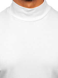 Jersey básico de cuello medio algodón para hombre blanco Bolf 534