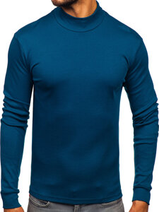 Jersey básico de cuello medio algodón para hombre indigo Bolf 534