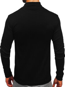 Jersey básico de cuello medio algodón para hombre negro Bolf 534