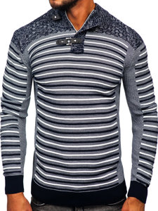 Jersey con cuello alto para hombre azul oscuro Bolf 1028