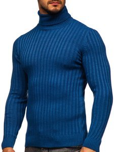 Jersey con cuello alto para hombre color azul Bolf 4602