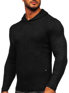 Jersey con cuello alto para hombre negro Bolf MM6018