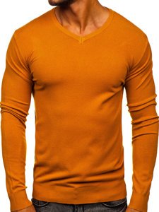 Jersey con escote de pico para hombre camel Bolf YY03