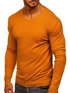 Jersey con escote de pico para hombre camel Bolf YY03