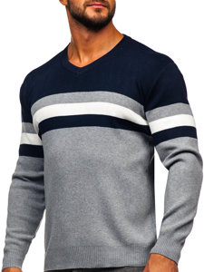 Jersey con escote de pico para hombre gris Bolf S8535