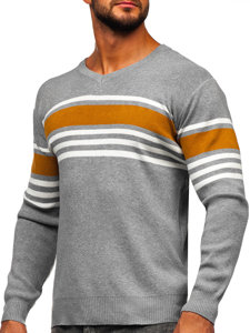 Jersey con escote de pico para hombre gris Bolf S8536