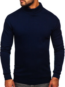 Jersey de cuello alto básico para hombre azul oscuro Bolf 145347-1