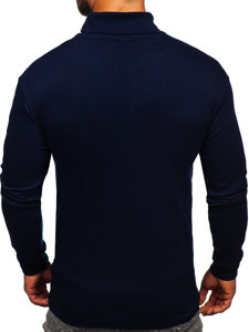 Jersey de cuello alto básico para hombre azul oscuro Bolf 145347-1