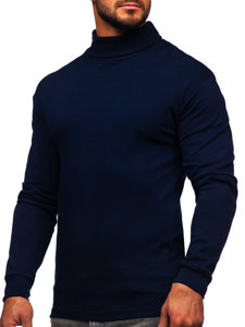 Jersey de cuello alto básico para hombre azul oscuro Bolf 145347-1