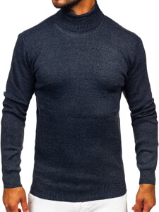 Jersey de cuello alto básico para hombre azul oscuro Bolf S8730