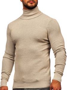 Jersey de cuello alto para hombre beige Bolf W2-20125