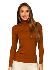 Jersey de cuello alto para mujer camel Bolf J52000