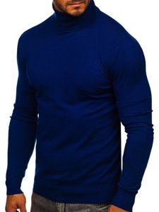 Jersey de cuello alto sin estampado para hombre azul Bolf YY02