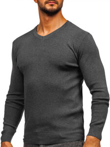 Jersey de cuello en V para hombre grafito Bolf H2405