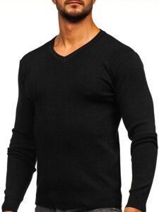 Jersey de cuello en V para hombre negro Bolf H2405